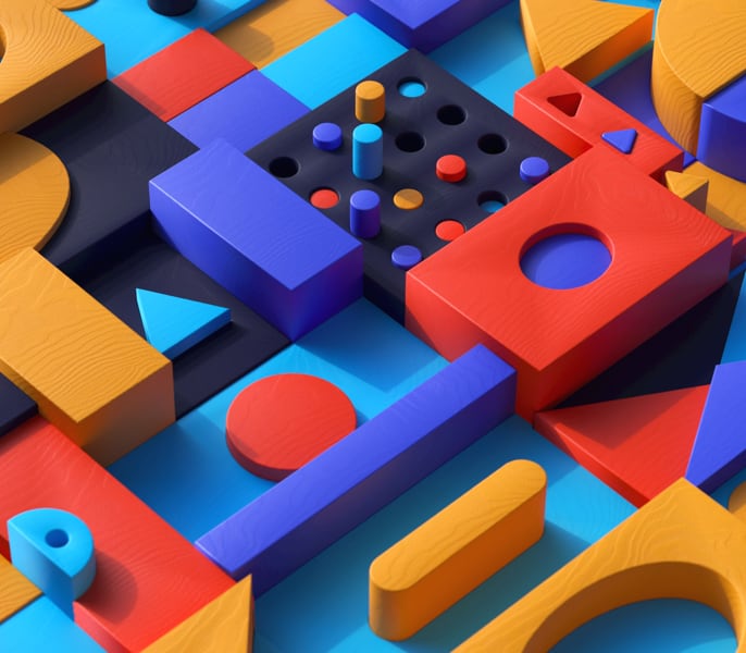 3D artwork of buttons